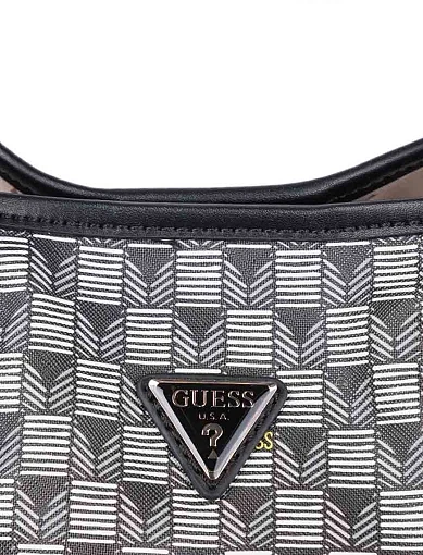 Женская сумка 2 в 1 Guess из экокожи черная - фото 6 - Miraton