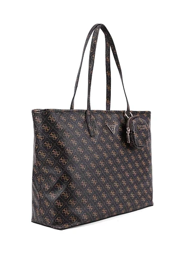 Женская сумка 2 в 1 Guess из экокожи коричневая - фото 2 - Miraton