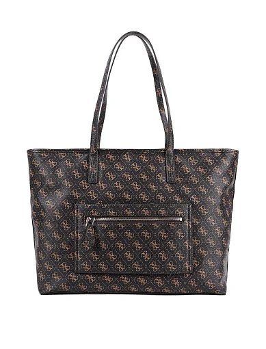 Женская сумка 2 в 1 Guess из экокожи коричневая - фото 3 - Miraton