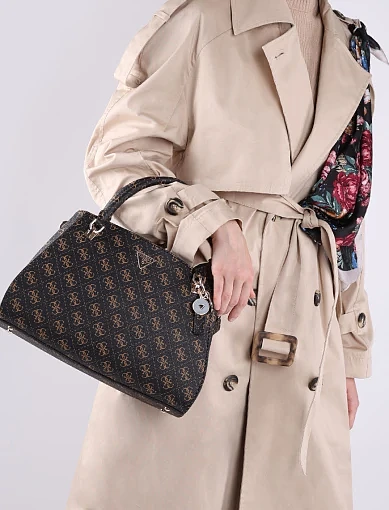 Жіноча сумка леді лайк Guess з екошкіри коричнева - фото 2 - Miraton