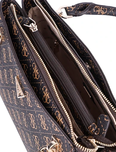 Жіноча сумка леді лайк Guess з екошкіри коричнева - фото 7 - Miraton