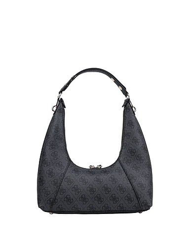 Жіноча сумка хобо Guess з екошкіри сіра - фото 3 - Miraton