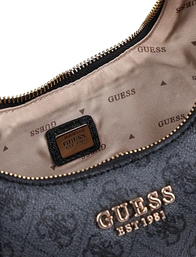 Жіноча сумка хобо Guess з екошкіри сіра - фото 5 - Miraton