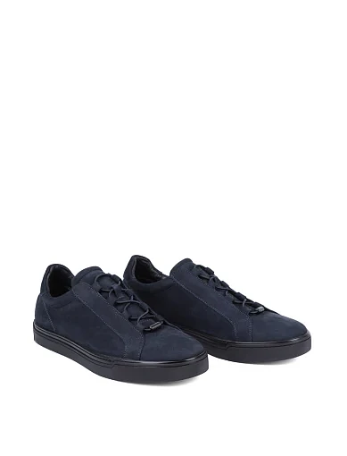 Мужские кеды MIRATON из нубука синие - фото 3 - Miraton