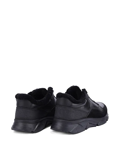 Чоловічі кросівки шкіряні чорні (0585A-63-D01M) - фото 4 - Miraton