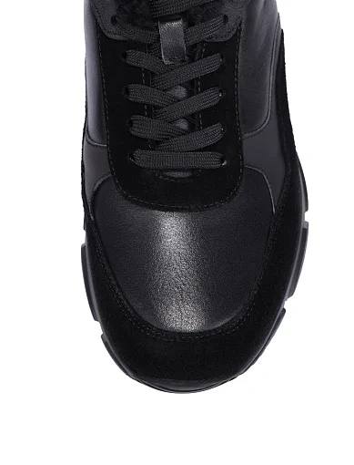 Чоловічі кросівки шкіряні чорні (0585A-63-D01M) - фото 5 - Miraton