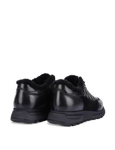 Чоловічі кросівки шкіряні чорні (0587A-01-D01/MU5M) - фото 4 - Miraton