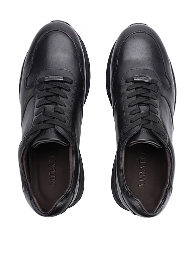 Мужские кроссовки MIRATON кожаные черные - фото 2 - Miraton
