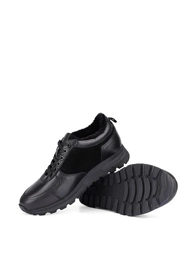 Чоловічі кросівки шкіряні чорні (0587A-23-G11/S42/JK1/D01M) - фото 2 - Miraton