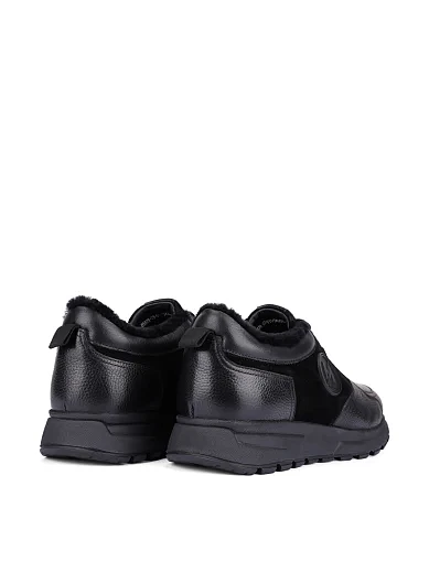 Чоловічі кросівки шкіряні чорні (0587A-23-G11/S42/JK1/D01M) - фото 4 - Miraton