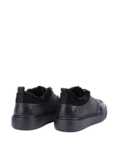 Чоловічі кеди шкіряні чорні (06623A-212-U58/D01/G14/M227M) - фото 4 - Miraton