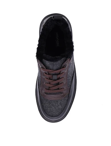 Чоловічі кеди шкіряні чорні (06623A-212-U58/D01/G14/M227M) - фото 6 - Miraton