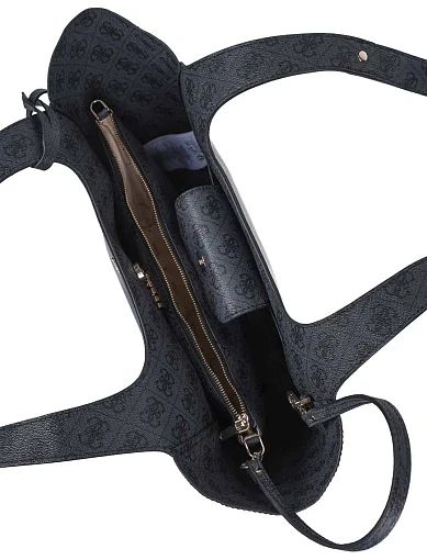 Женская сумка 2 в 1 из экокожи серая - фото 5 - Miraton