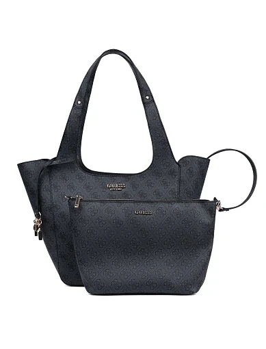 Женская сумка 2 в 1 из экокожи серая - фото 6 - Miraton