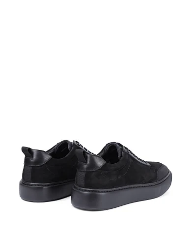 Мужские кеды MIRATON из нубука черные - фото 4 - Miraton