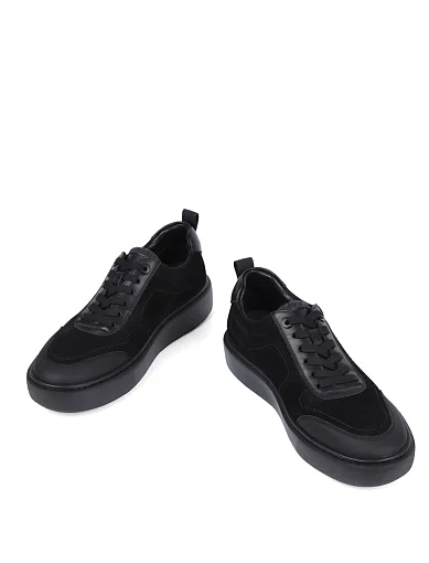 Мужские кеды MIRATON из нубука черные - фото 5 - Miraton