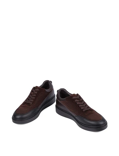 Мужские кеды MIRATON замшевые коричневые - фото 2 - Miraton