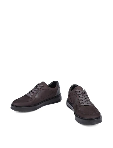 Мужские кеды MIRATON из нубука серые - фото 5 - Miraton