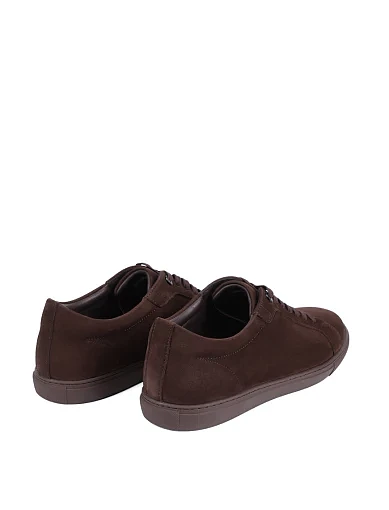 Мужские кеды MIRATON из нубука коричневые - фото 4 - Miraton