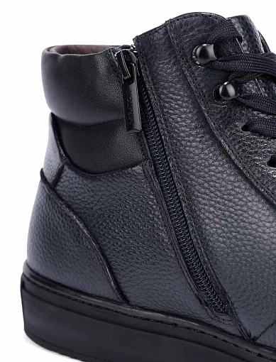 Чоловічі черевики шкіряні сині (8587X-04-G12/D01R) - фото 5 - Miraton