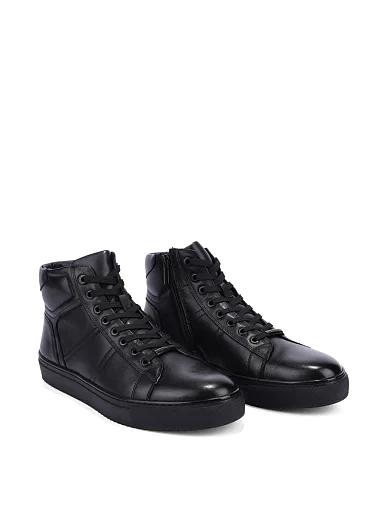 Чоловічі черевики шкіряні чорні (8587X-06-D01/D02M) - фото 3 - Miraton