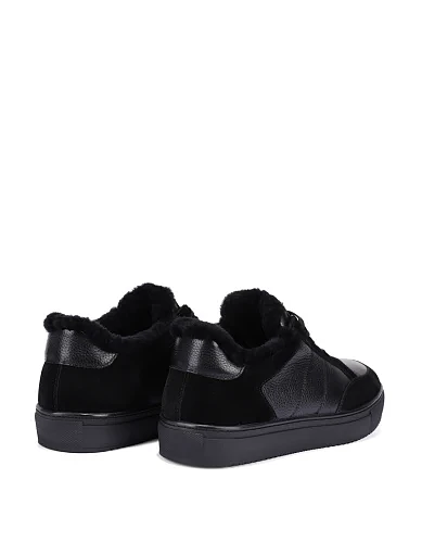 Чоловічі кеди шкіряні чорні (8702A-610-X12/G11/S42M) - фото 4 - Miraton