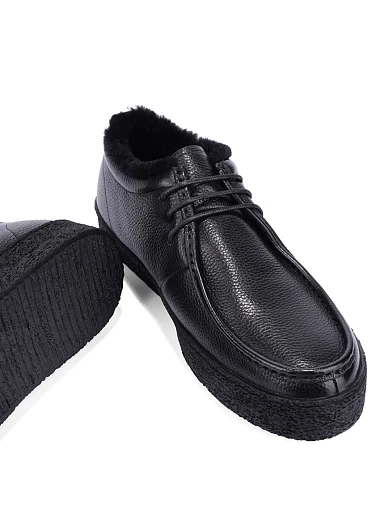 Чоловічі туфлі шкіряні чорні (88510A-21-G11M) - фото 2 - Miraton