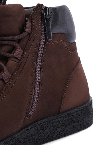 Мужские ботинки из нубука коричневые - фото 5 - Miraton