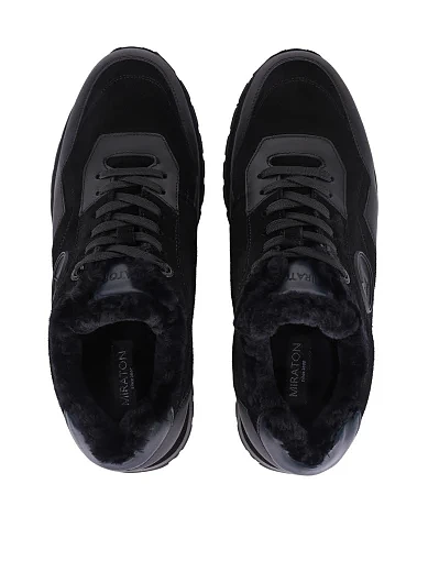 Чоловічі кросівки шкіряні чорні (M149A-05-X12/S42/D02M) - фото 2 - Miraton
