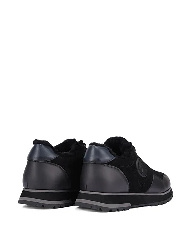 Чоловічі кросівки шкіряні чорні (M149A-05-X12/S42/D02M) - фото 4 - Miraton