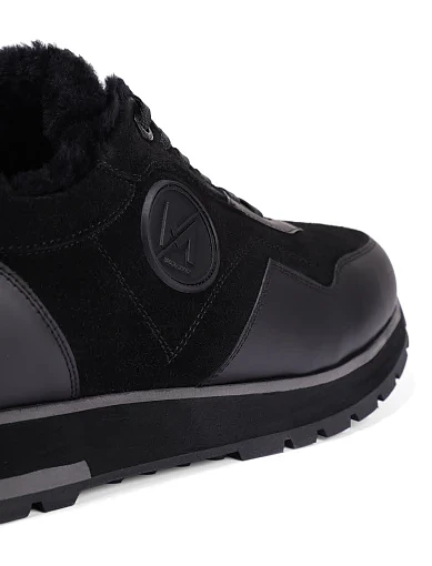 Чоловічі кросівки шкіряні чорні (M149A-05-X12/S42/D02M) - фото 5 - Miraton