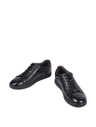 Мужские кеды MIRATON кожаные черные - фото 5 - Miraton