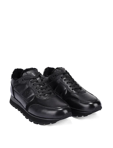 Чоловічі кросівки шкіряні чорні (M907A-63-D01M) - фото 3 - Miraton