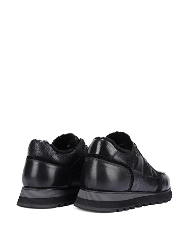 Чоловічі кросівки шкіряні чорні (M907A-63-D01M) - фото 4 - Miraton