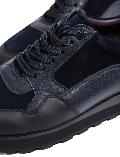 Чоловічі кросівки MIRATON шкіряні сині (M907A-65-S42/G12/X35) - фото 5 - Miraton