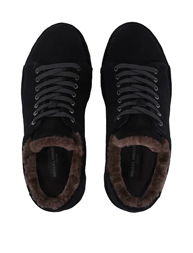 Чоловічі туфлі замшеві чорні (MU038A-22-X12M) - фото 2 - Miraton