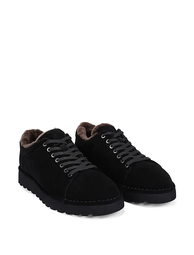 Чоловічі туфлі замшеві чорні (MU038A-22-X12M) - фото 3 - Miraton