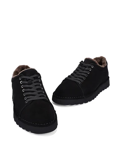 Чоловічі туфлі замшеві чорні (MU038A-22-X12M) - фото 5 - Miraton