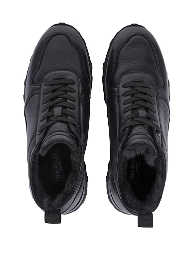 Чоловічі кросівки шкіряні чорні (MU097A-014-A08/U31M) - фото 2 - Miraton