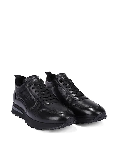 Чоловічі кросівки шкіряні чорні (MU097A-014-A08/U31M) - фото 3 - Miraton