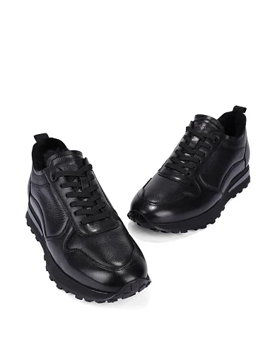 Чоловічі кросівки шкіряні чорні (MU097A-014-A08/U31M) - фото 5 - Miraton