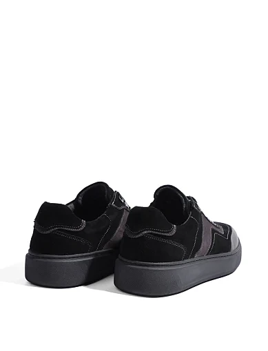 Чоловічі кеди MIRATON замшеві чорні (MU115A1-03-X12/S42/NR2MZ) - фото 4 - Miraton