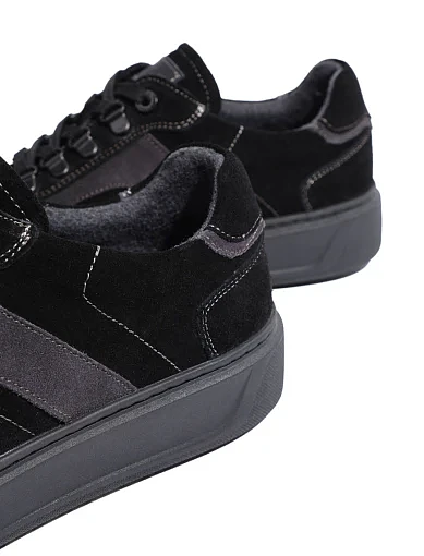 Чоловічі кеди MIRATON замшеві чорні (MU115A1-03-X12/S42/NR2MZ) - фото 5 - Miraton