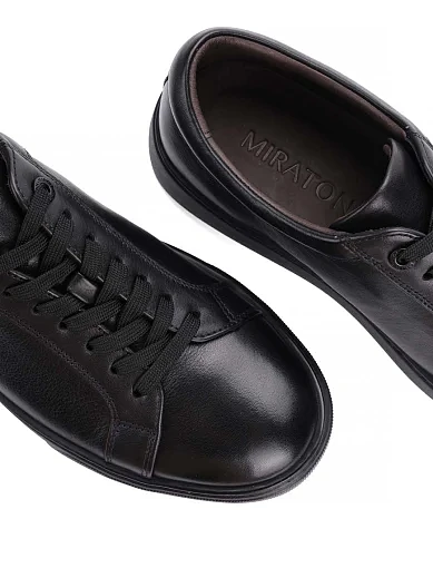 Чоловічі кеди MIRATON шкіряні чорні (MU189A-202-T100) - фото 5 - Miraton