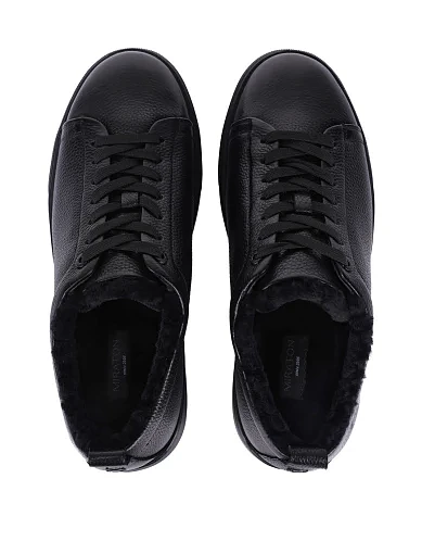 Чоловічі кеди шкіряні чорні (MU189A-29-G11M) - фото 2 - Miraton