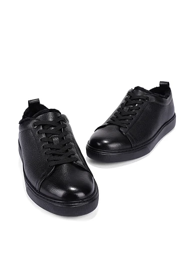 Чоловічі кеди шкіряні чорні (MU189A-29-G11M) - фото 5 - Miraton