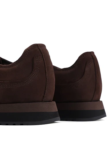 Мужские кроссовки MIRATON из нубука коричневые - фото 5 - Miraton