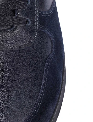 Мужские кроссовки кожаные синие (MU312A-012-A9M) - фото 5 - Miraton