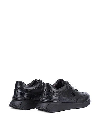 Мужские кроссовки MIRATON кожаные черные - фото 4 - Miraton