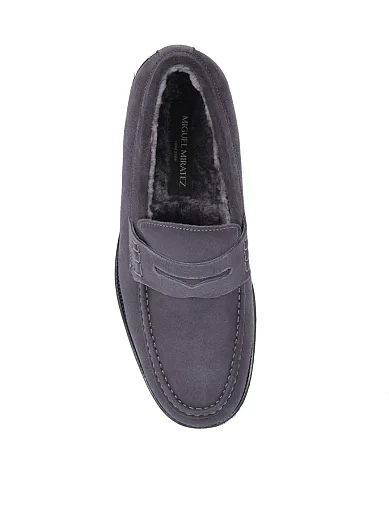 Чоловічі туфлі лофери замшеві сірі (316A-60MU-NR2M) - фото 5 - Miraton